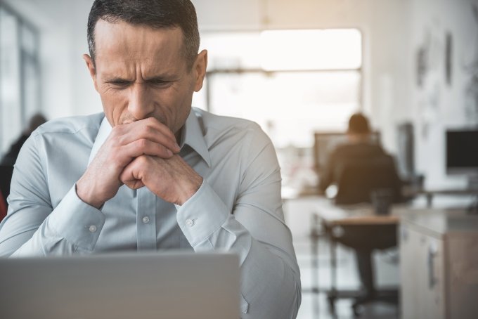 man working on laptop